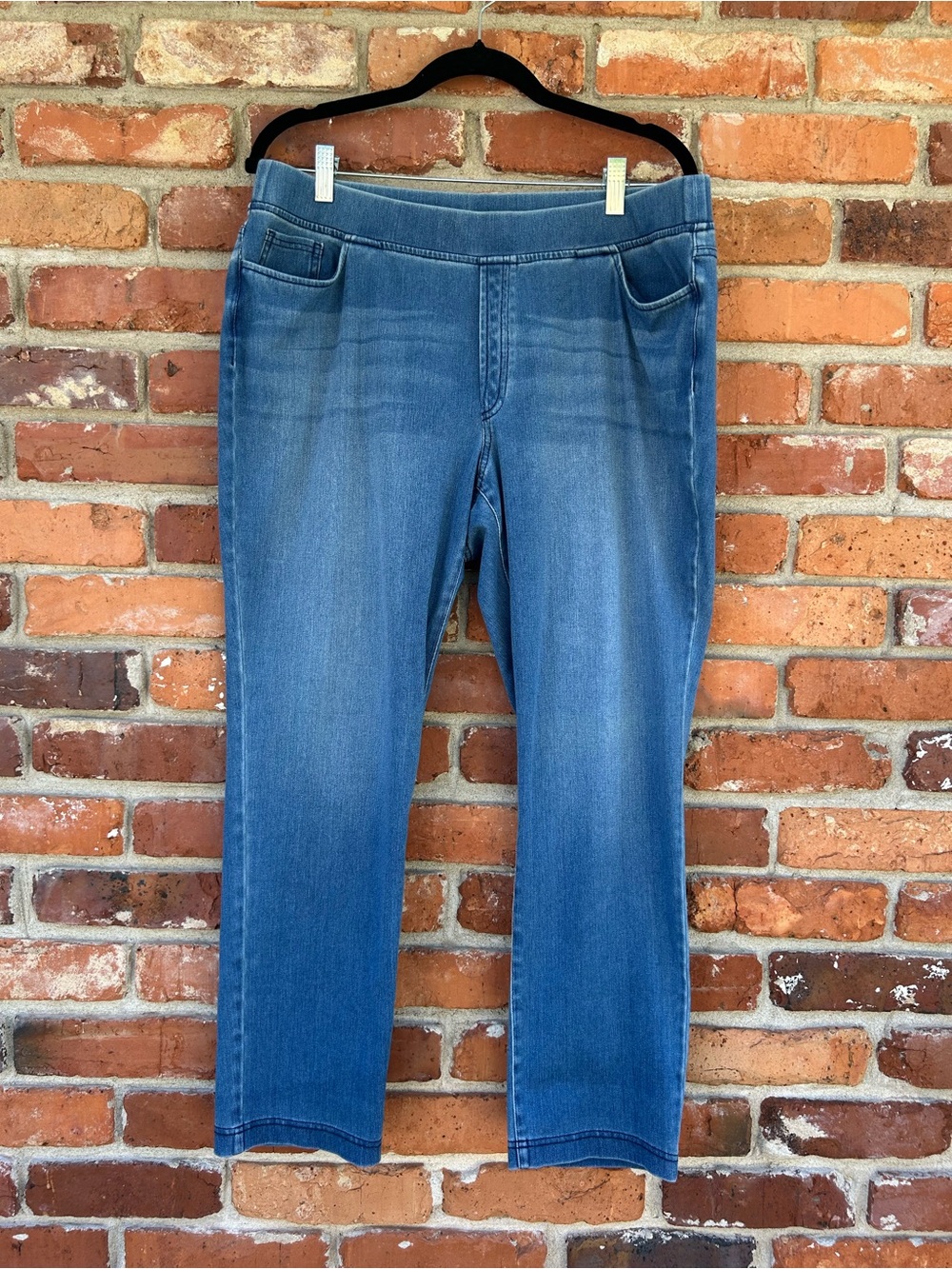 Pure Jill Indigo Women's Blue Stretch Denim Jeans Pull On Soft Pants LP